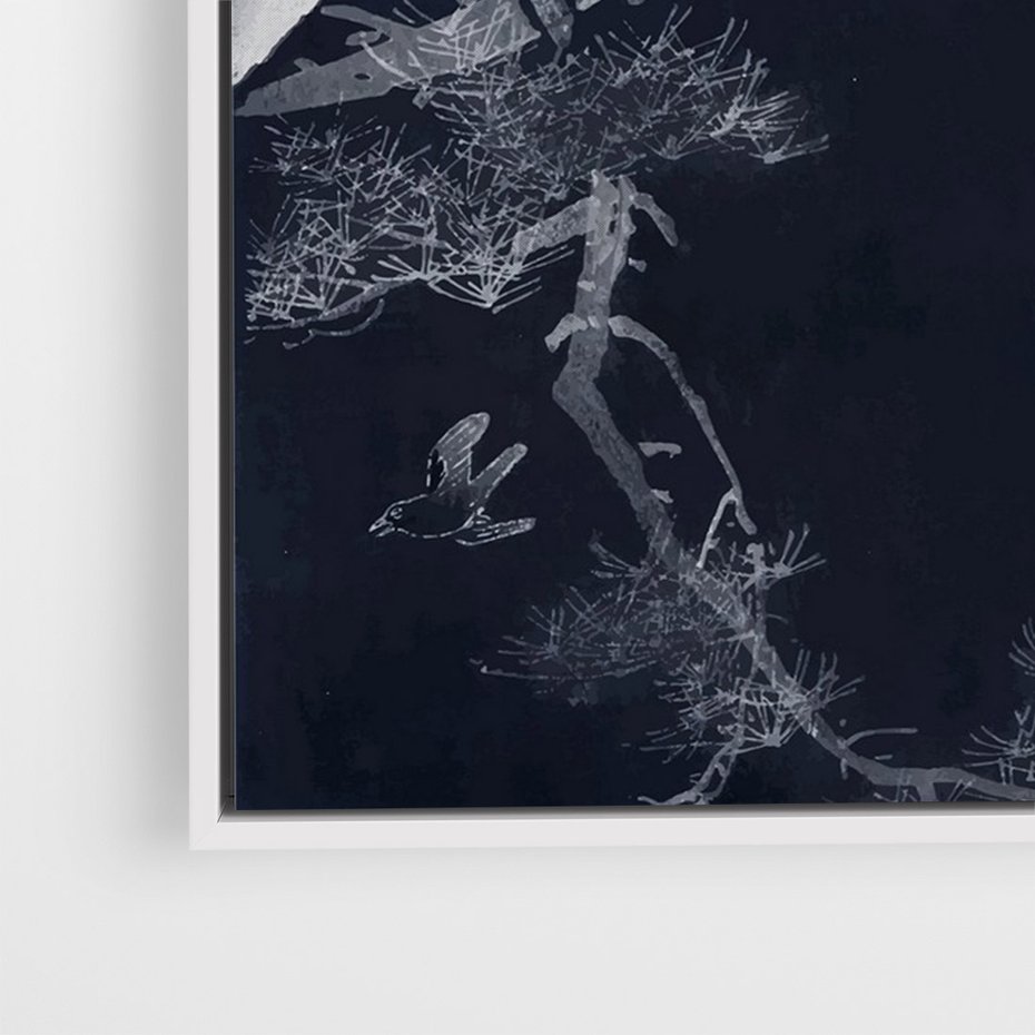 Obraz w ramie 80x120 - Japońskie Pawie - japońska grafika, pawie - rama biała