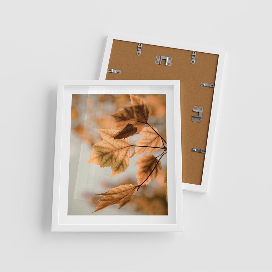 Plakat w ramie 40x50 - Magia Jesieni - liście, jesień - rama biała