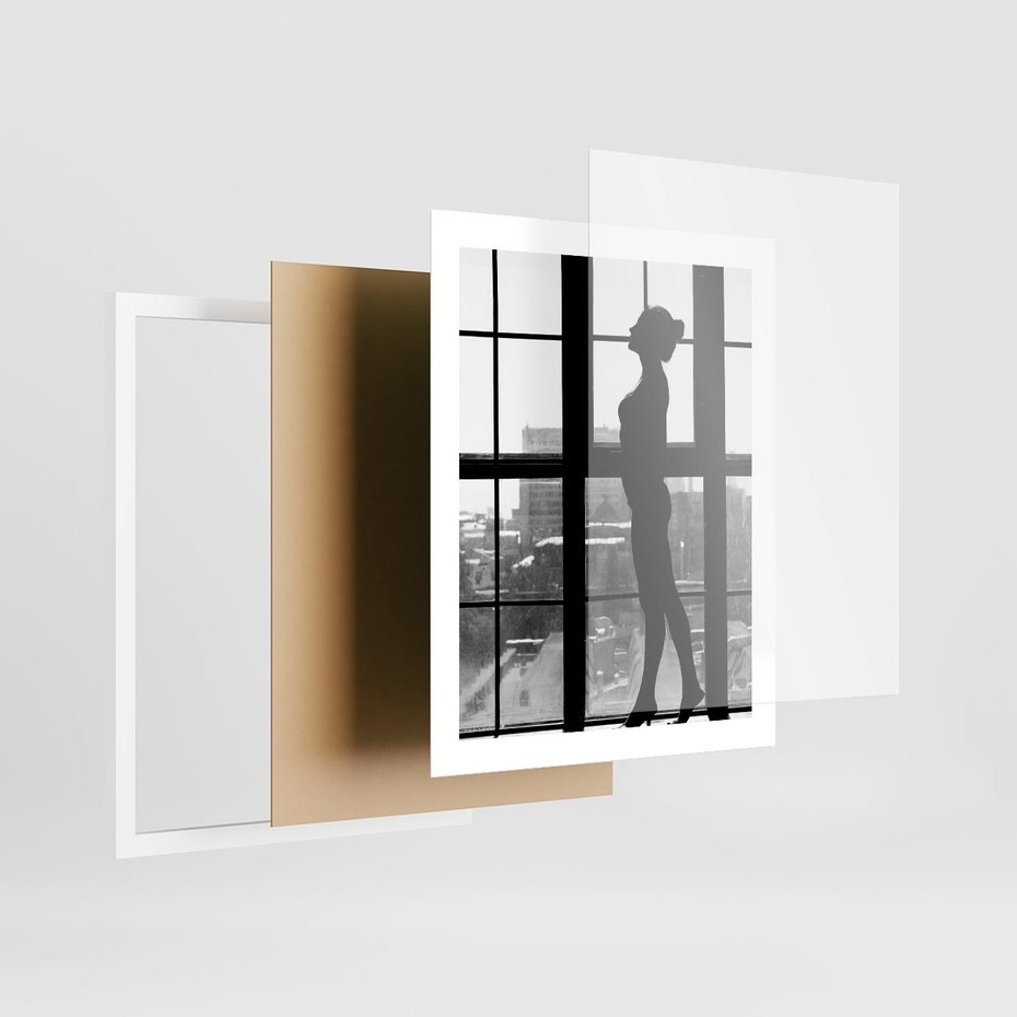 Plakat w ramie 40x50 - Piękno Kobiecej Formy - retro zdjęcie, czarno białe - rama biała