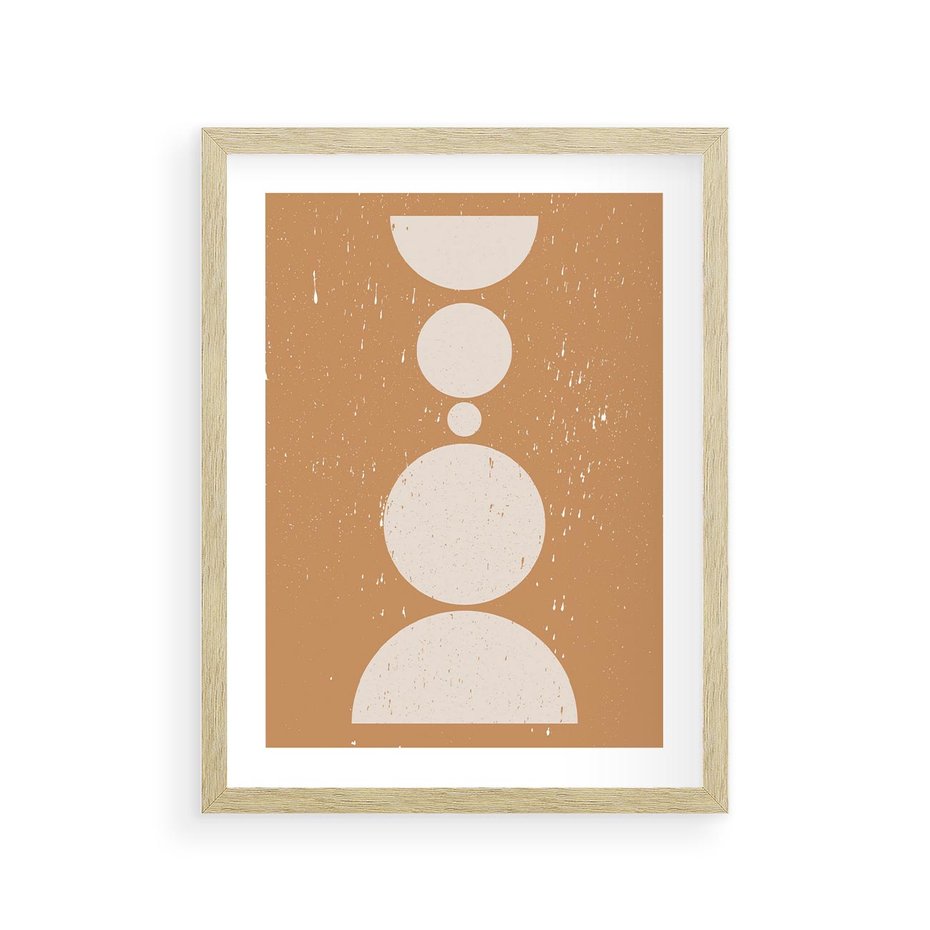 Plakat w ramie 30x40 - Podróżne Echa - mid century styl, nowoczesna grafika - rama drewno