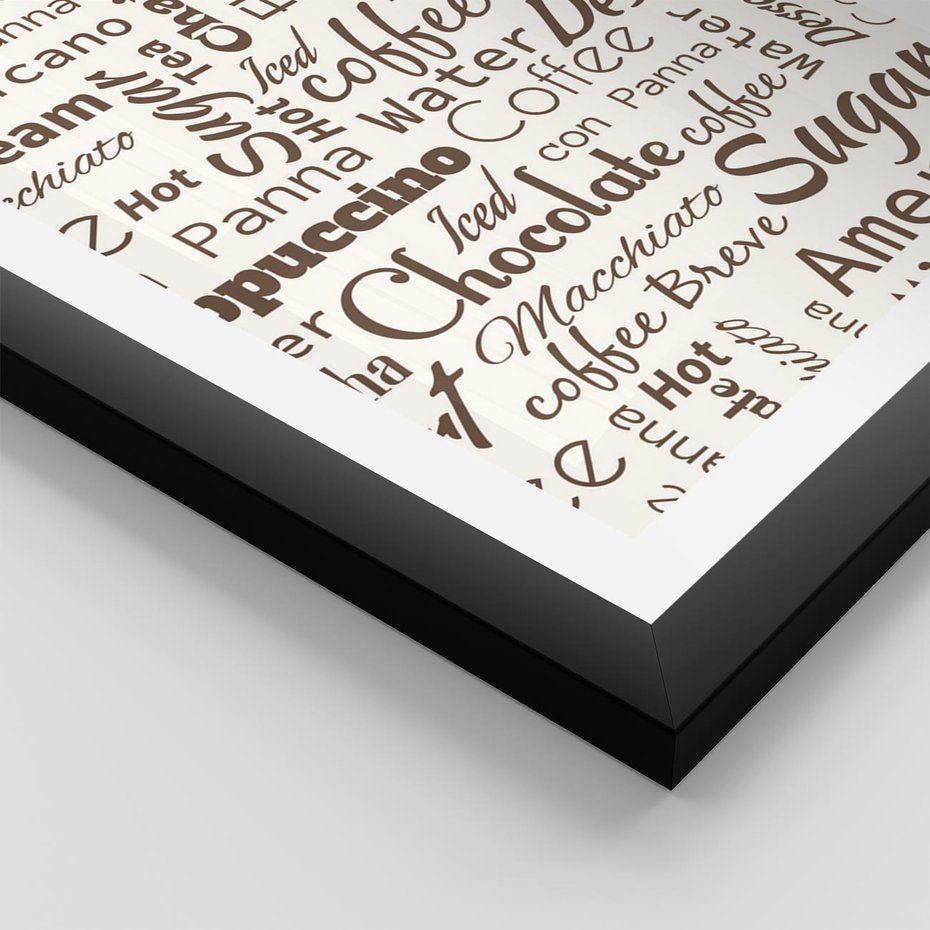 Plakat w ramie 50x70 - Kawa w Stylu Coffee - kawa, coffee - rama czarna
