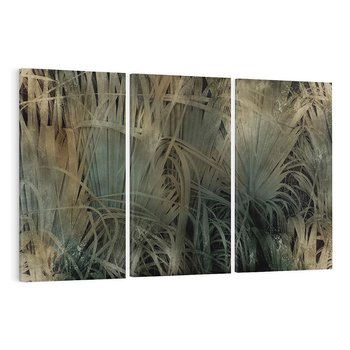 Obraz na płótnie 120x80 - Światło w mroku duszy - liście traw, mroczny klimat