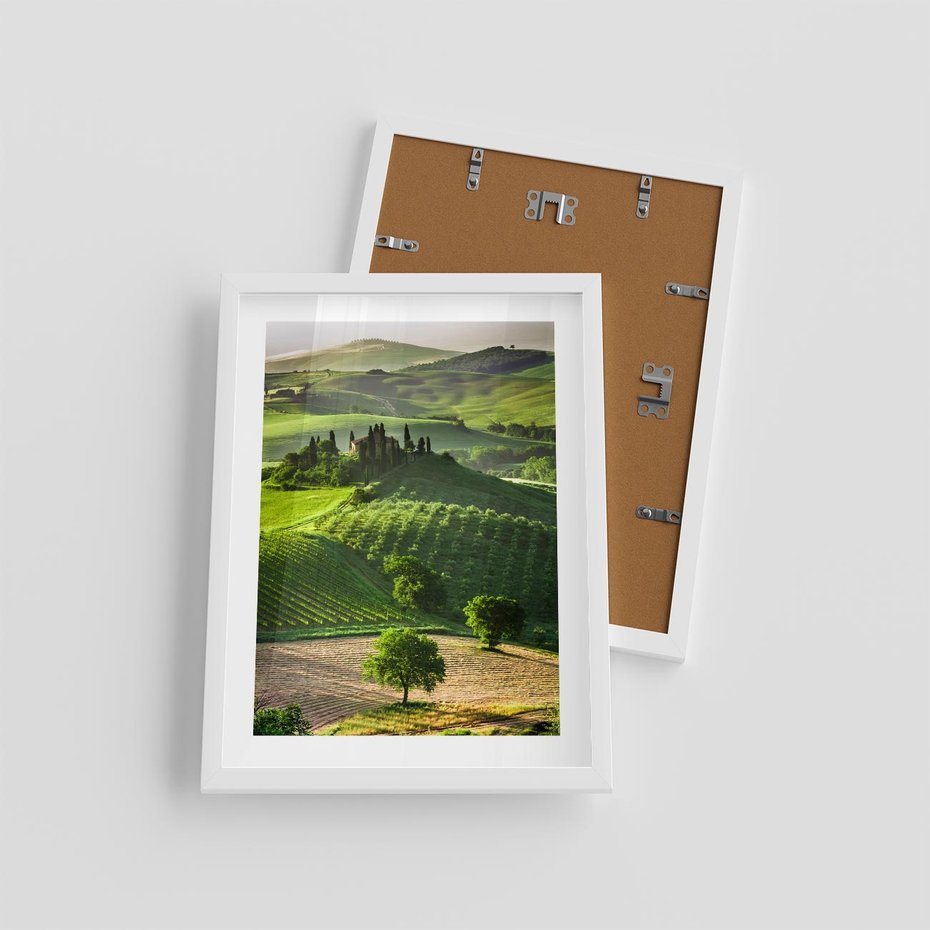 Plakat w ramie 30x40 - Pejzaż Widoczek - widoczek, pejzaż - rama biała