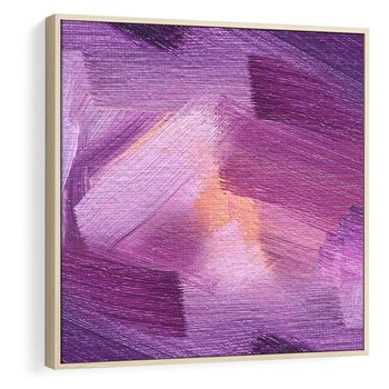 Obraz w ramie 50x50 - Abstrakcyjna gra kolorów - abstrakcja, akwarela - rama drewno