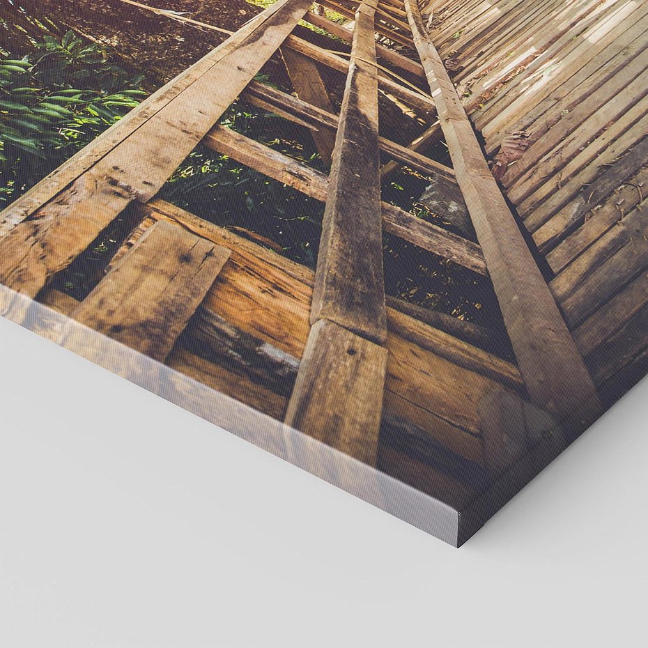 Obraz na płótnie 70x50 - Optyczne wrażenie na drewnianym moście - most, drewniany