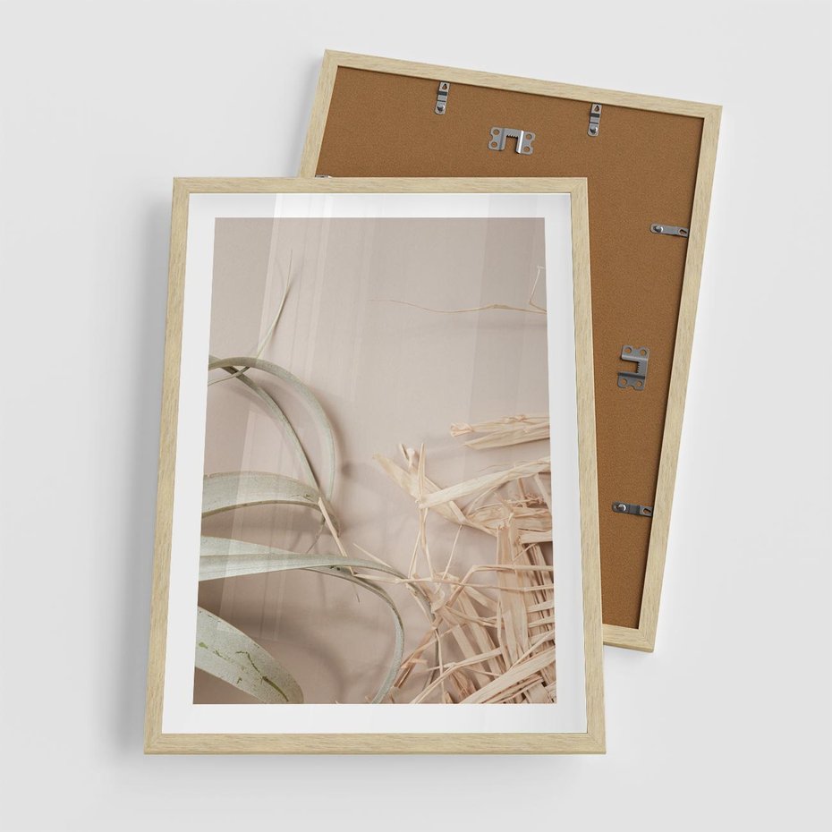 Plakat w ramie 50x70 - Boho urok suchych liści - suche, liście - rama drewno