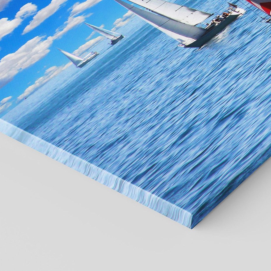 Obraz na płótnie 140x70 - Łódki na morzu i niebo - łódki, morze