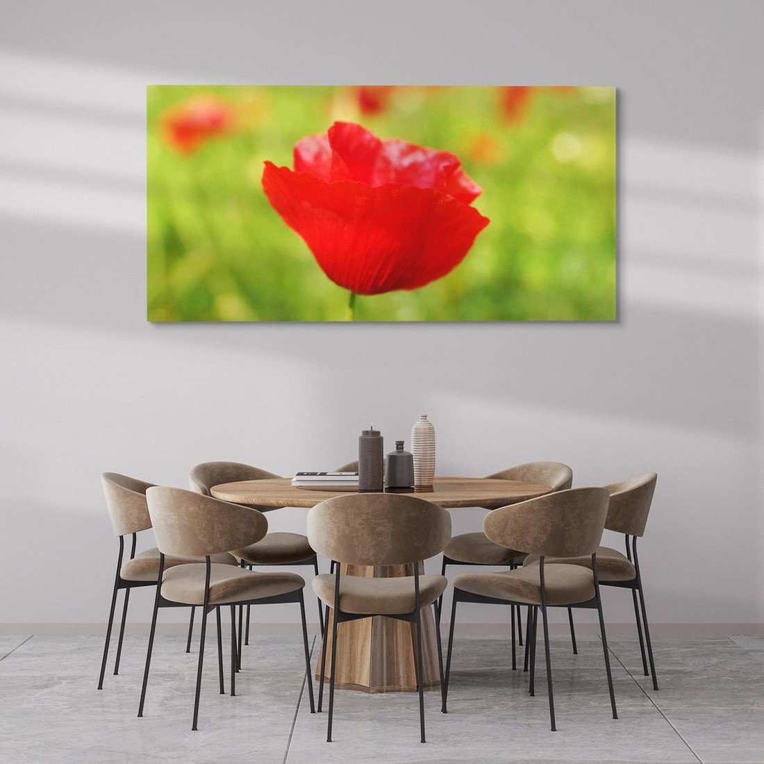 Obraz na płótnie 120x60 - Magia maku na łące - mak, łąka