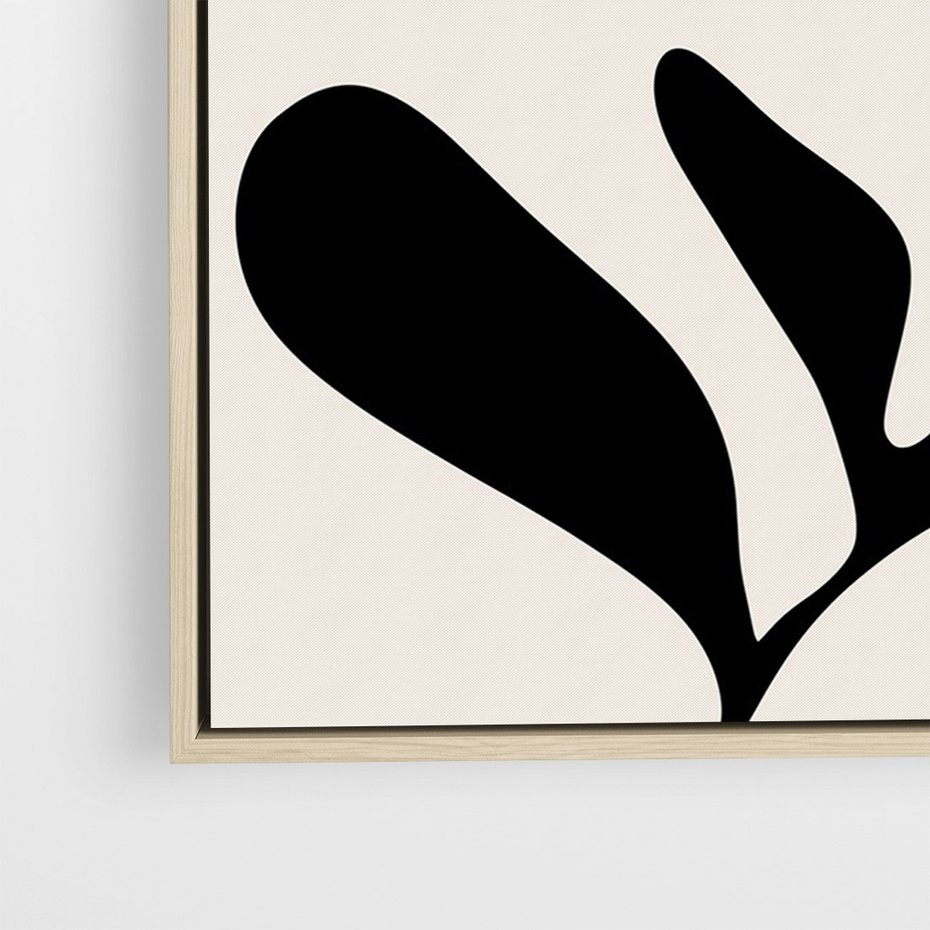 Obraz w ramie 70x100 - Wibracje Akwarelowych Ścieżek - abstrakcyjny minimalistyczna kwiat, czarno biały plakat - rama drewno