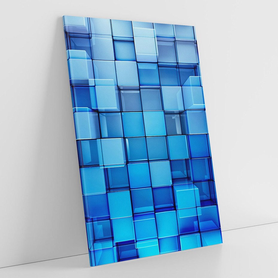 Obraz na płótnie 50x70 - Abstrakcyjne 3D: Kolorowe bloki - abstrakcja, 3d