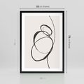 Plakat w ramie 50x70 - Modernistyczne Refleksje - abstrakcyjne szkicowane linie, minimalizm - rama czarna