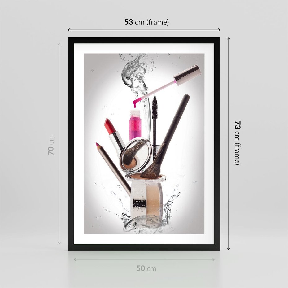 Plakat w ramie 50x70 - Moda, makijaż i relaks - moda, makijaż - rama czarna