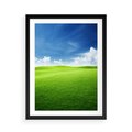 Plakat w ramie 50x70 - Łąka pod Niebem - łąka, niebo - rama czarna
