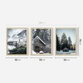 Zestaw obrazy w ramie 50x70 galeria - Domek, w, górach, zima, śnieg - rama drewno