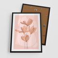 Plakat w ramie 50x70 - Przenikające Kształty - minimalistyczny plakat, pudrowe kwiaty - rama czarna