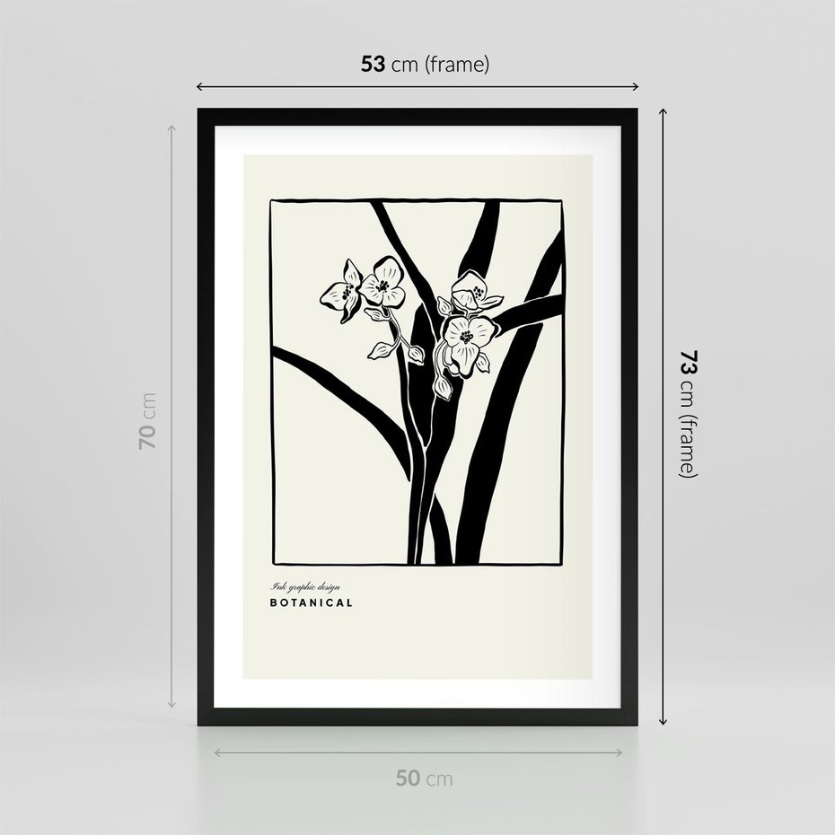 Plakat w ramie 50x70 - Symfonia kwiatowej ekspresji - kwiat, grafika - rama czarna