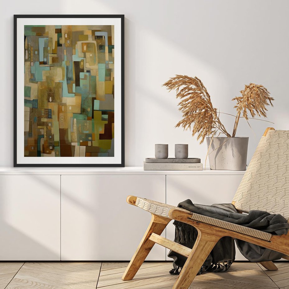 Plakat bez ramy 21x30 - Kolorowe Wyobrażenia - abstrakcyjny obraz, mnogość kolorów