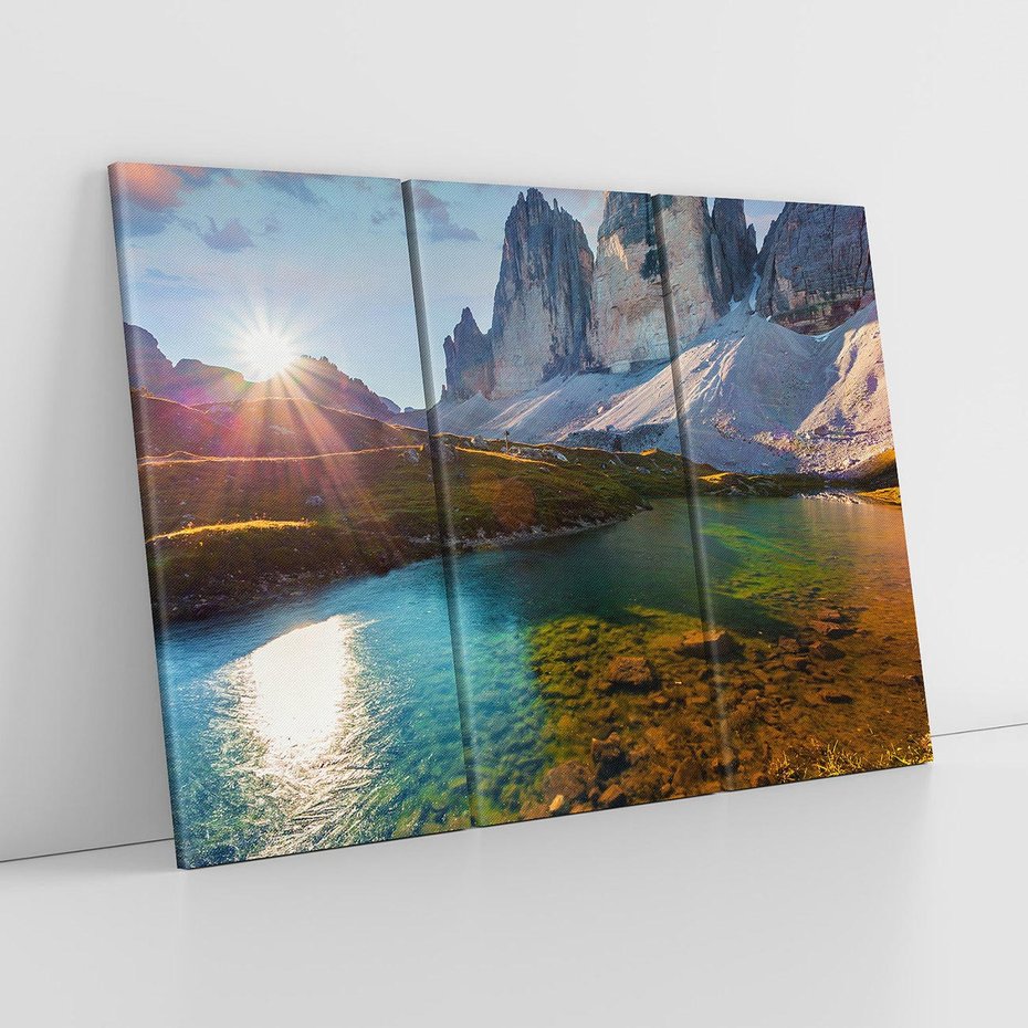 Obraz na płótnie 120x80 - Jezioro wśród majestatycznych gór - jezioro, góry