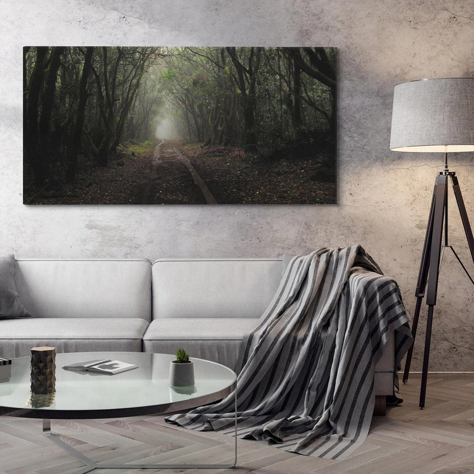 Obraz na płótnie 120x60 - Urok Drogi - las, droga