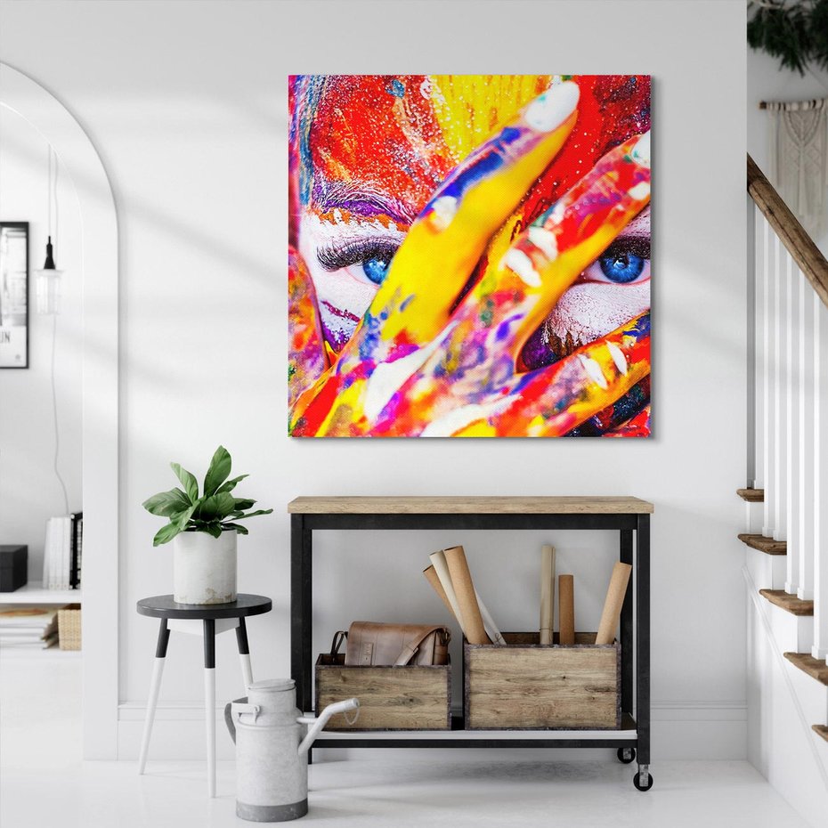 Obraz na płótnie 30x30 - Abstrakcyjna Magia Ciała - Bodypainting - abstrakcja, bodypainting