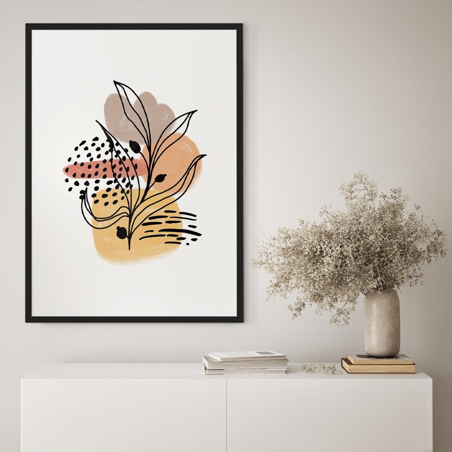 Plakat w ramie 40x50 - Rozkwitająca Innowacja - abstrakcja, sztuka nowoczesna - rama czarna