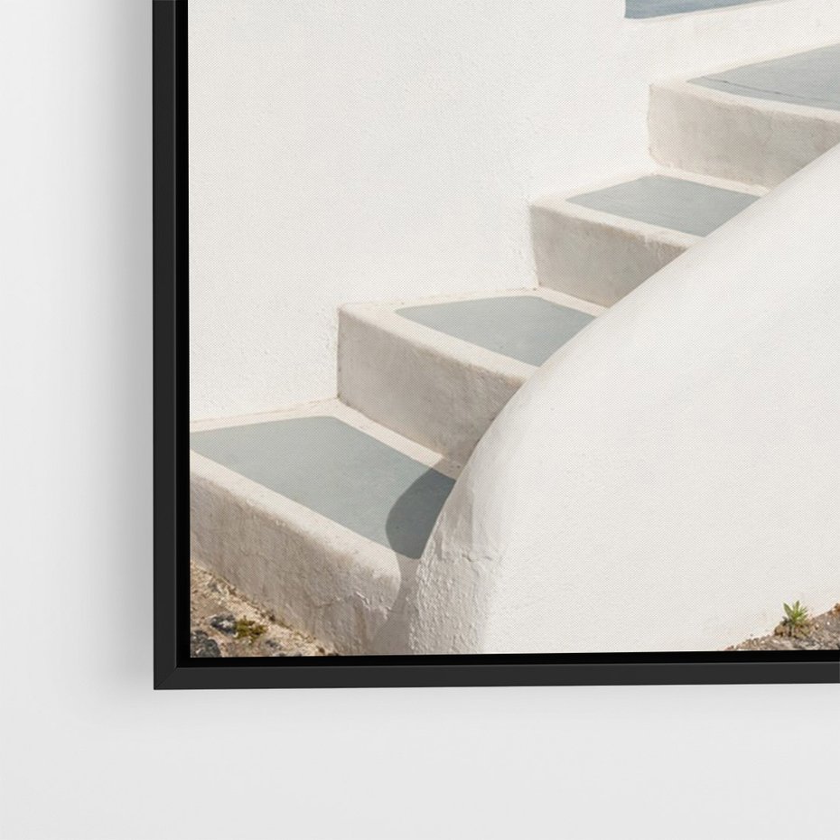 Obraz w ramie 70x100 - Powitanie Wyspy - Santorini, drzwi - rama czarna