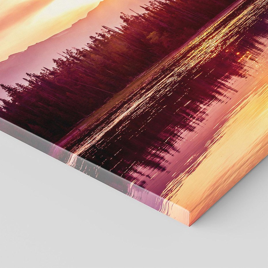 Obraz na płótnie 90x30 - Harmonia natury - góry, jezioro