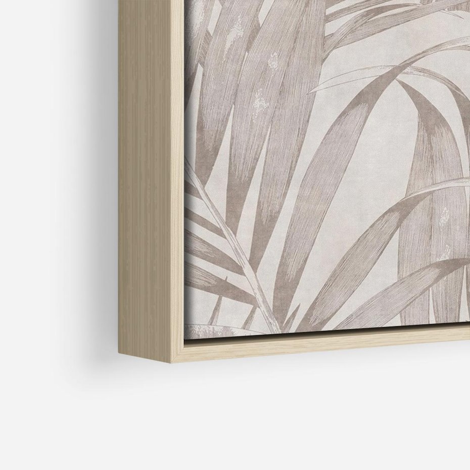 Obraz w ramie 120x80 - Odsłonięte liściowe wspomnienia - monochromatyczne, kolory sepii - rama drewno