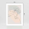 Plakat bez ramy 30x40 - Twarz Kobiety w Pastelach - minimalistyczna grafika, pastelowe tłó