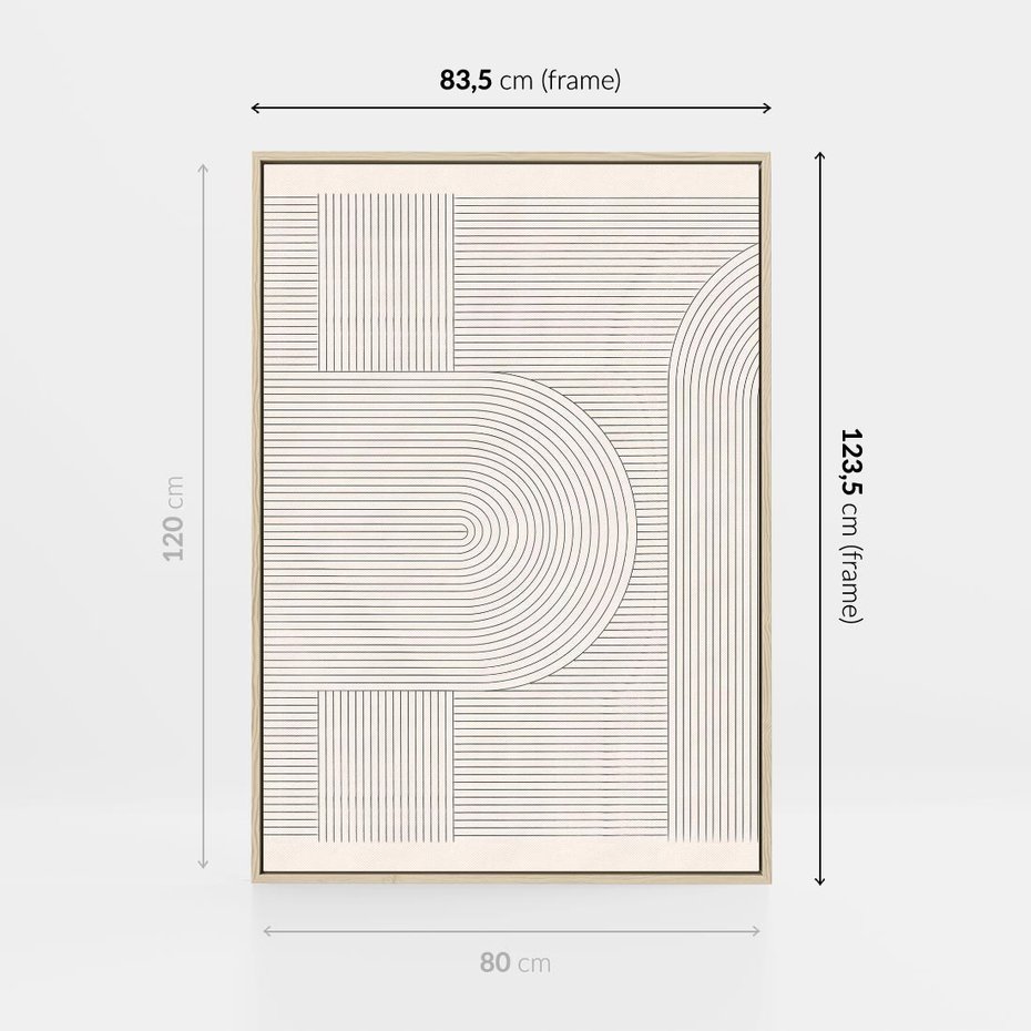 Obraz w ramie 80x120 - Geometryczna Elegancja Mid Century - mid century, minimalizm - rama drewno