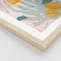 Zestaw obrazy w ramie 50x70 galeria - Monstera, liście, pastelowe, nowoczesne - rama drewno