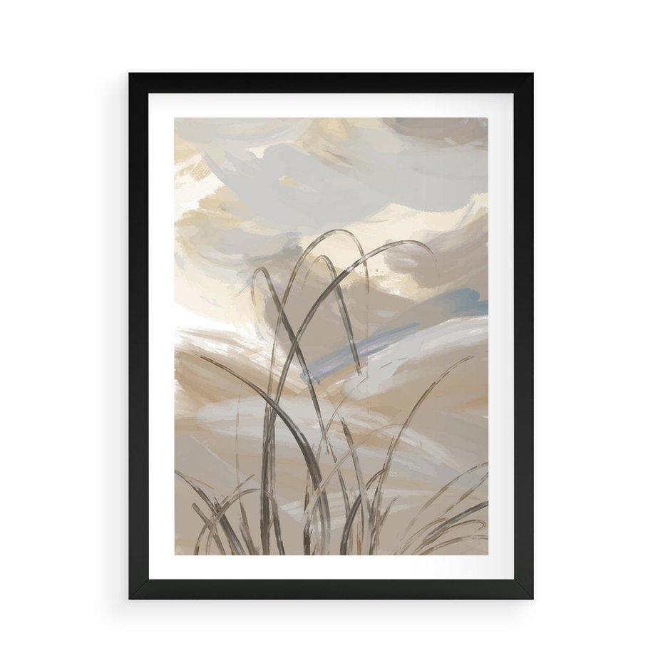 Plakat w ramie 50x70 - Nowoczesne Odbicia - akwarela, obraz - rama czarna