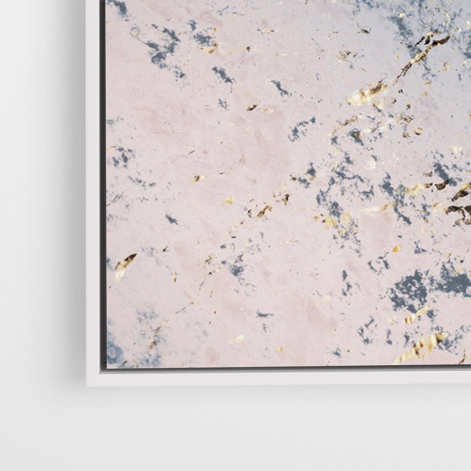 Obraz w ramie 50x70 - Elegancja i Wyrafinowanie - marmur, złoto - rama biała