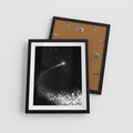 Plakat w ramie 40x50 - Kometa wśród gwiazd - kometa, gwiazdy - rama czarna