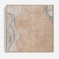 Obraz w ramie 50x50 - Symfonia uczuć i kształtów - delikatna kompozycja, falujące linie - rama drewno