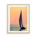 Plakat w ramie 50x70 - Żaglówka na Horyzoncie - żaglówka, jacht - rama drewno