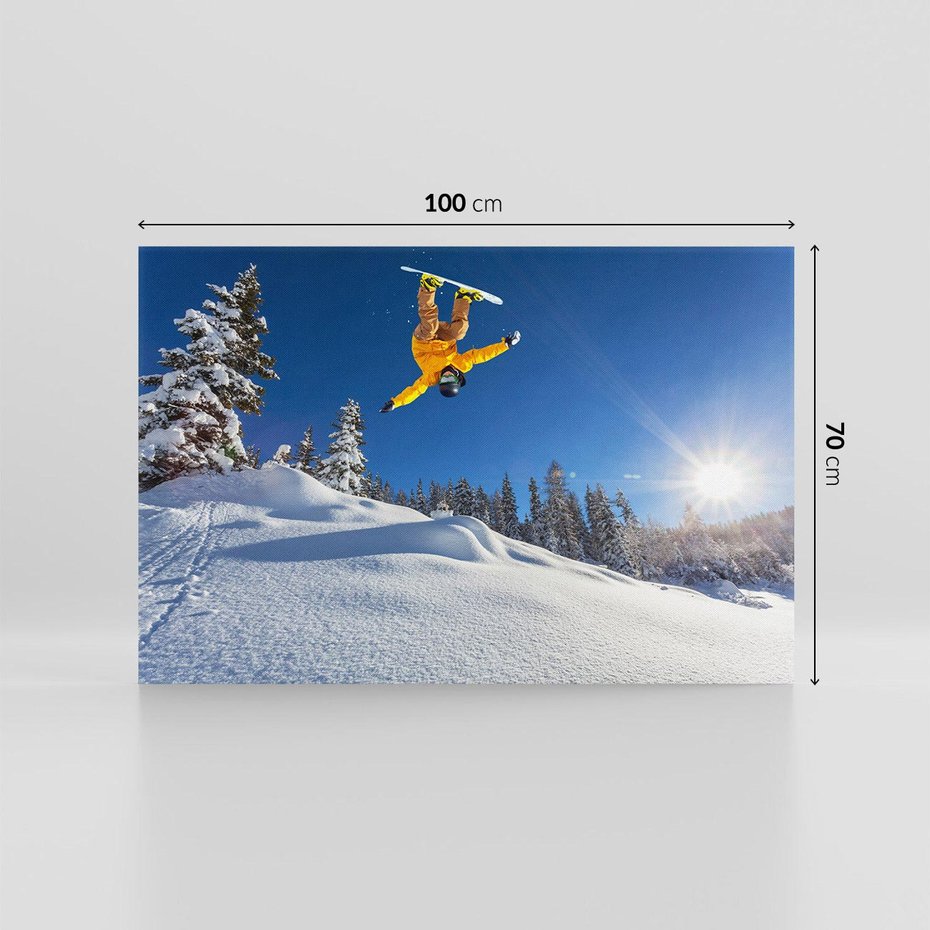 Obraz na płótnie 100x70 - Adrenalina na śniegu - snowboard - snowboard, sport
