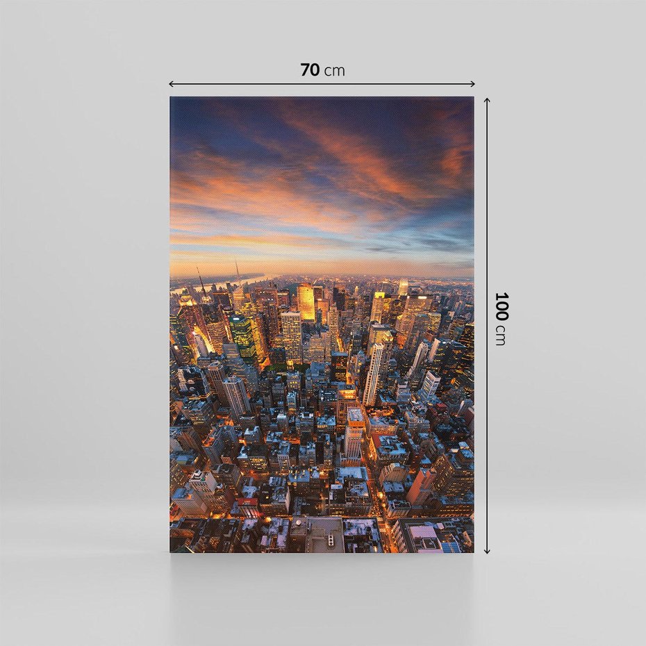 Obraz na płótnie 70x100 - Zachód słońca nad Nowym Jorkiem - New York, zachód