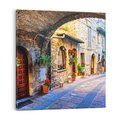 Obraz na płótnie 70x70 - Kwiecista uliczka - uliczka, miasto