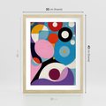 Plakat w ramie 30x40 - Kolorowe Ulotności - abstrakcyjny obraz olejny, żywe kolory - rama drewno