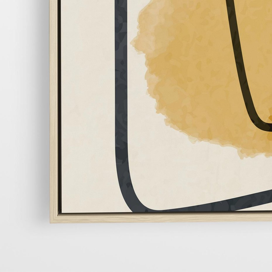 Obraz w ramie 80x80 - Rozkwitające Formy - abstrakcyjne nieregularne kształty, minimalistyczny plakat - rama drewno