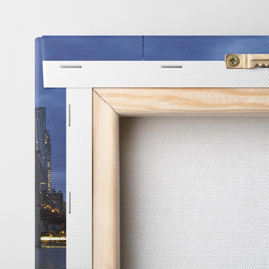 Obraz na płótnie 100x50 - Mosty Manhattanu nocą - most, Nowy Jork