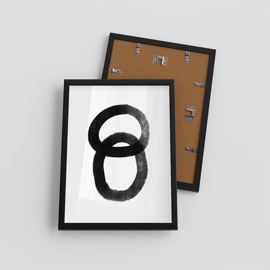 Plakat w ramie 30x40 - Kształtując Granice - abstrakcja, minimalizm - rama czarna