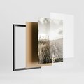 Zestaw obrazy w ramie 40x50 galeria - Domki, pola, łąki, w, sepii - rama czarna