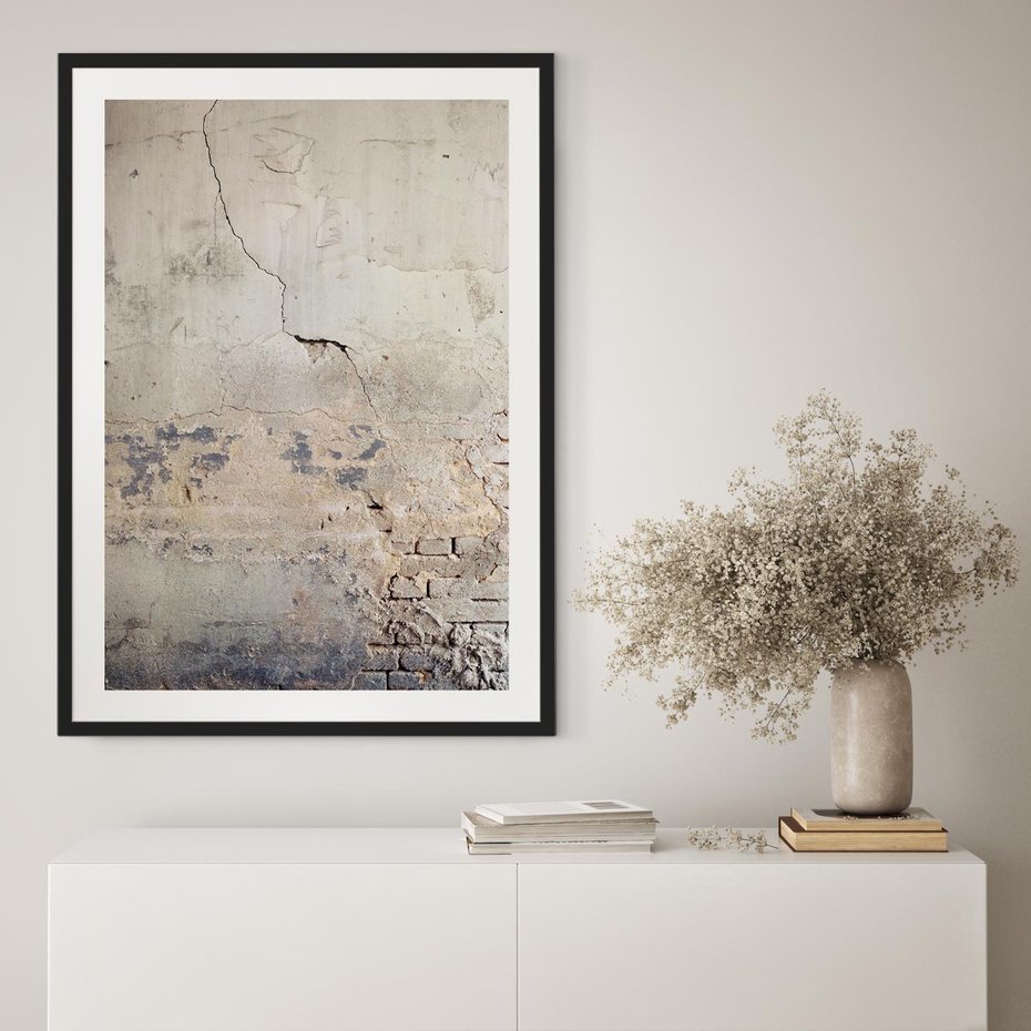 Plakat bez ramy 40x50 - Surowość ściany z betonu - ściana, beton