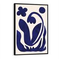 Obraz w ramie 70x100 - Bezgraniczne Echa Serca - abstrakcyjny obraz plakat, dziwne niebieskie kształty przypominają kwiat - rama czarna