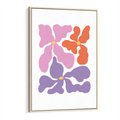 Obraz w ramie 80x120 - Bezgraniczne Wibracje - abstrakcyjne kolorowe kwiaty, minimlizm - rama drewno