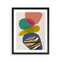 Plakat w ramie 40x50 - Kolorowe Przenikanie Kształtów - abstrakcyjne formy, obraz olejny - rama czarna