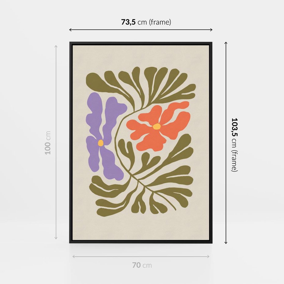 Obraz w ramie 70x100 - Bezgraniczne Impresje - kwiaty, abstrakcja - rama czarna