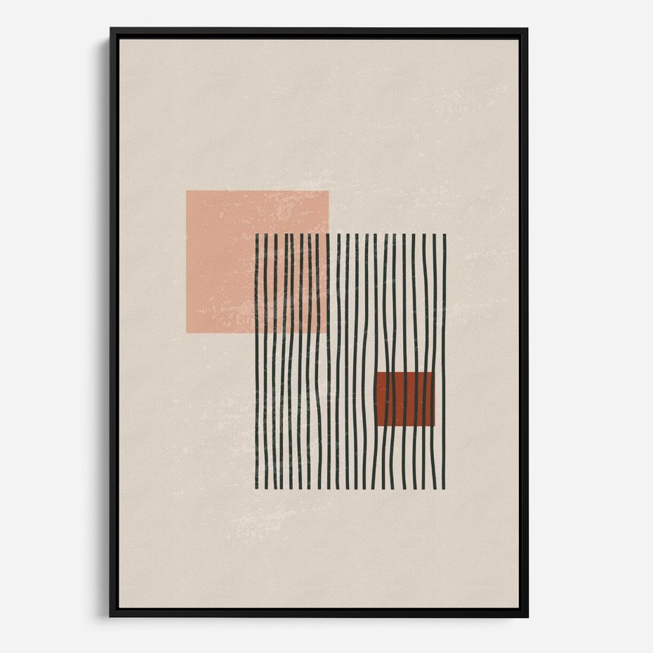 Obraz w ramie 50x70 - Przenikające Formy - nowoczesna sztuka, minimalizm - rama czarna